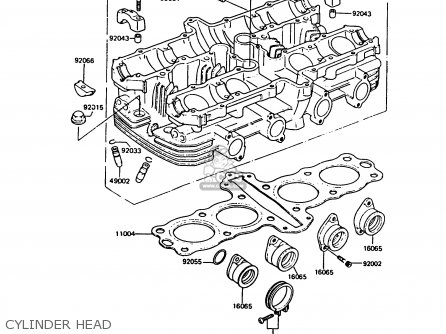 CYLINDER HEAD - ZX550A3 GPZ550 1986 EUROPE UK FR FG GR