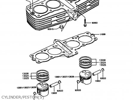 CYLINDER/PISTON(S) - ZX550A3 GPZ550 1986 EUROPE UK FR FG GR
