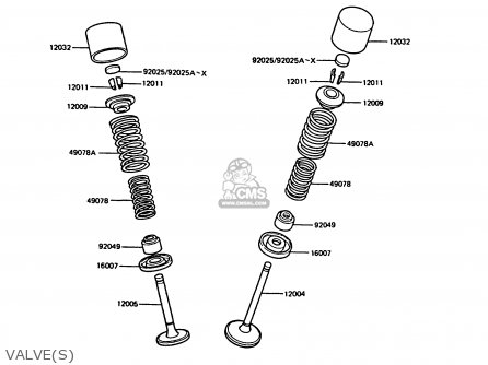 VALVE(S) - ZX550A3 GPZ550 1986 EUROPE UK FR FG GR