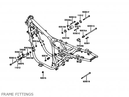 FRAME FITTINGS - ZX550A3 GPZ550 1986 EUROPE UK FR FG GR