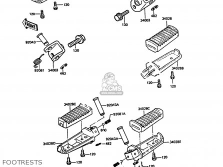 FOOTRESTS - ZX550A3 GPZ550 1986 EUROPE UK FR FG GR