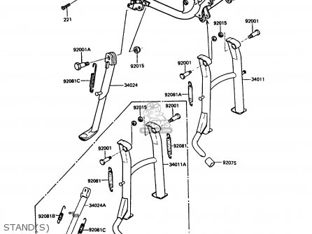 STAND(S) - ZX550A3 GPZ550 1986 EUROPE UK FR FG GR