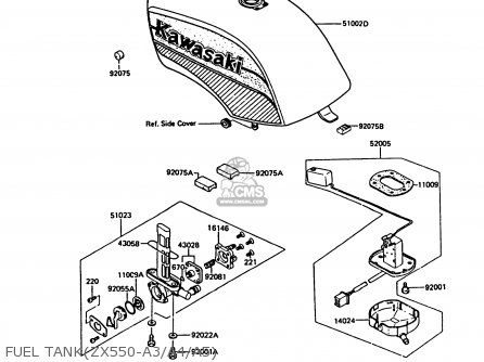 FUEL TANK(ZX550-A3/A4/A5) - ZX550A3 GPZ550 1986 EUROPE UK FR FG GR