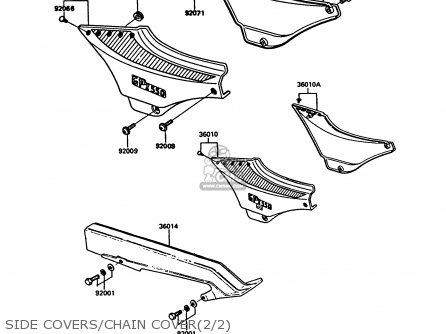 SIDE COVERS/CHAIN COVER(2/2) - ZX550A3 GPZ550 1986 EUROPE UK FR FG GR