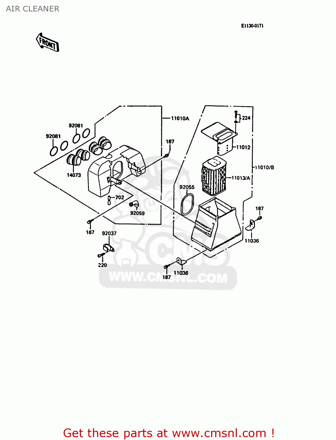 AIR CLEANER ZX550A4 GPZ550 1987 UNITED KINGDOM FG