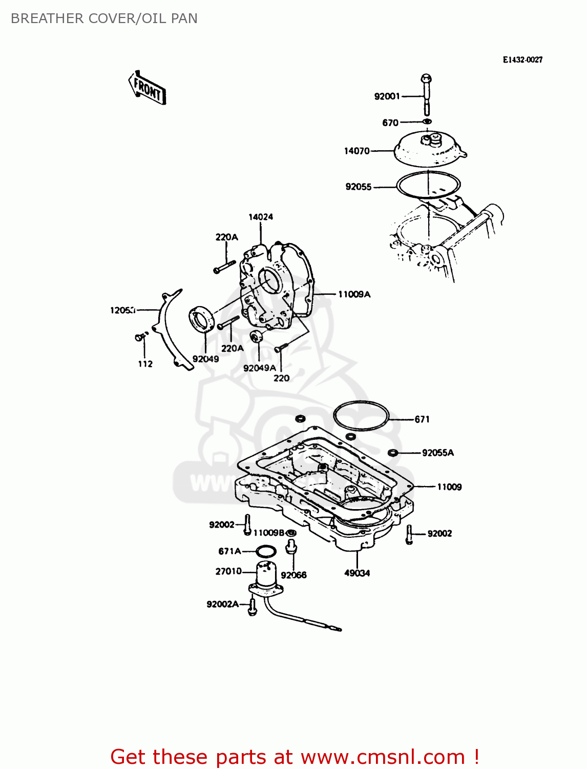 BREATHER COVER/OIL PAN ZX550A4 GPZ550 1987 UNITED KINGDOM FG