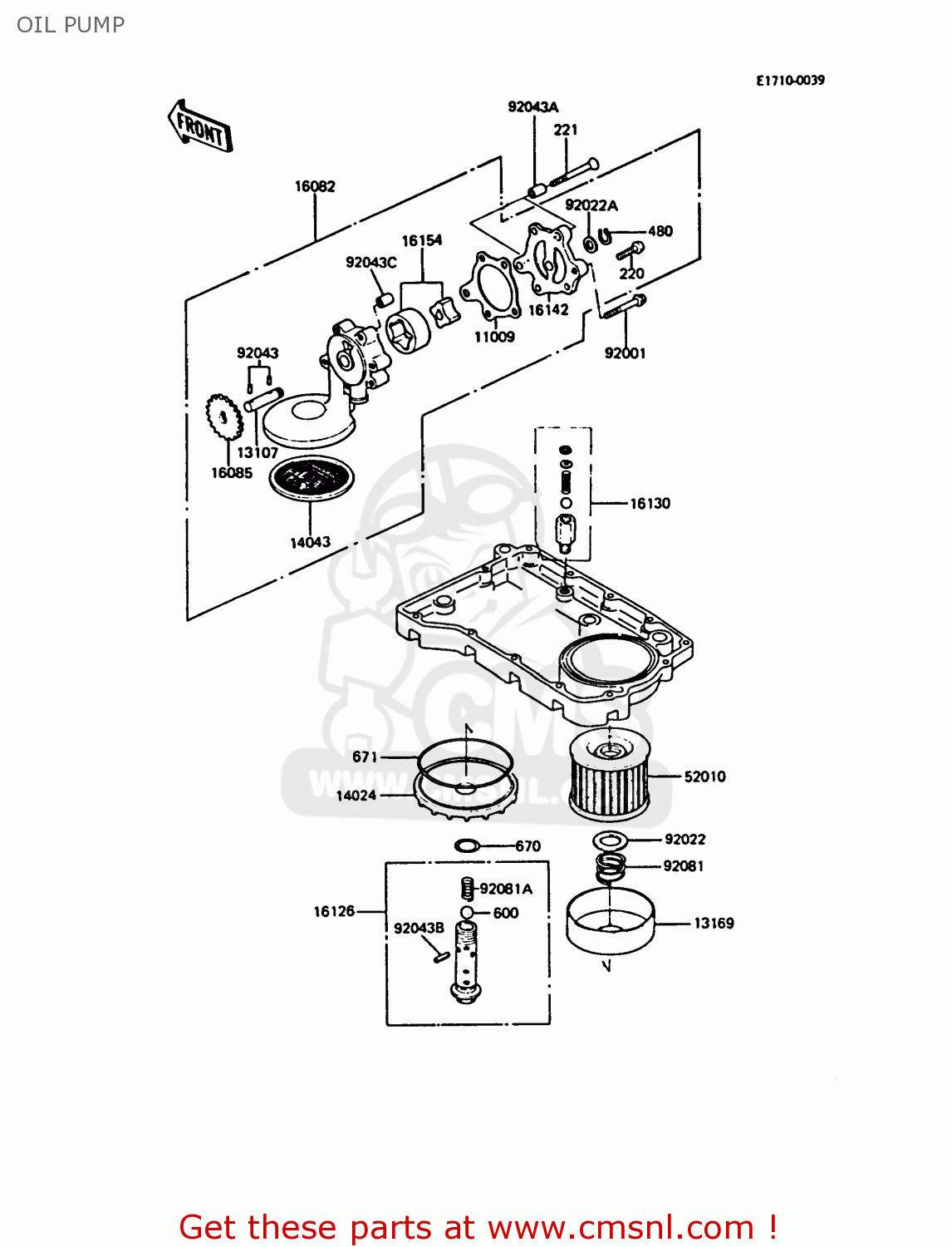 OIL PUMP ZX550A4 GPZ550 1987 UNITED KINGDOM FG