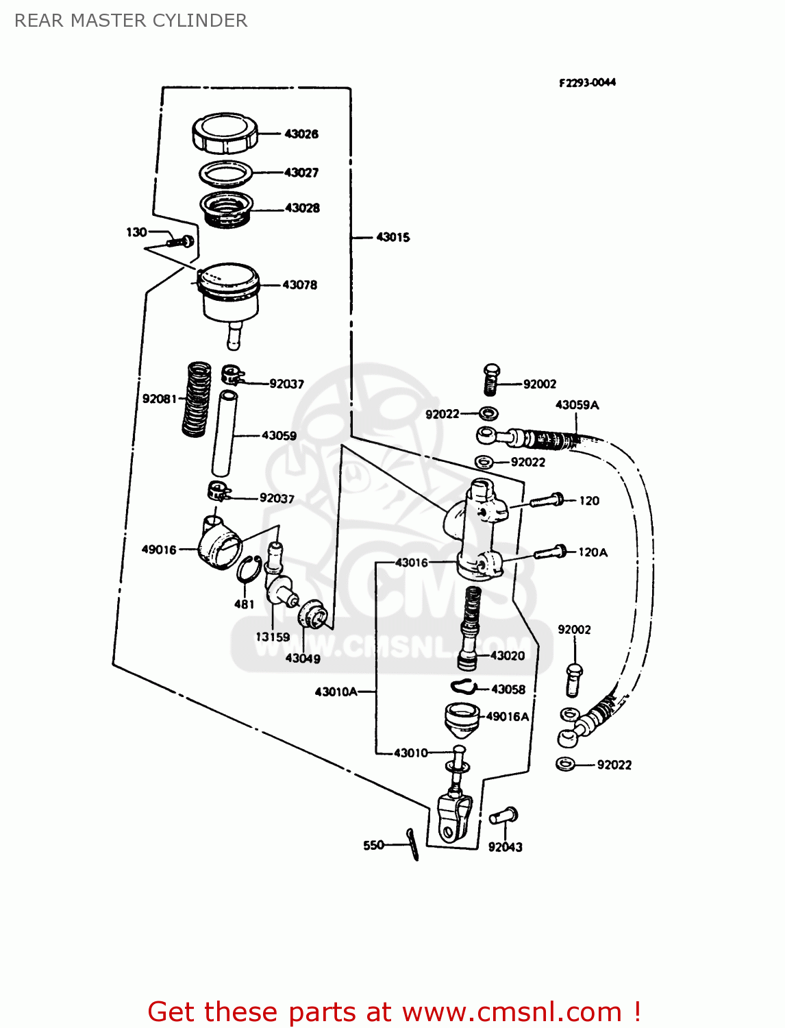 REAR MASTER CYLINDER ZX550A4 GPZ550 1987 UNITED KINGDOM FG
