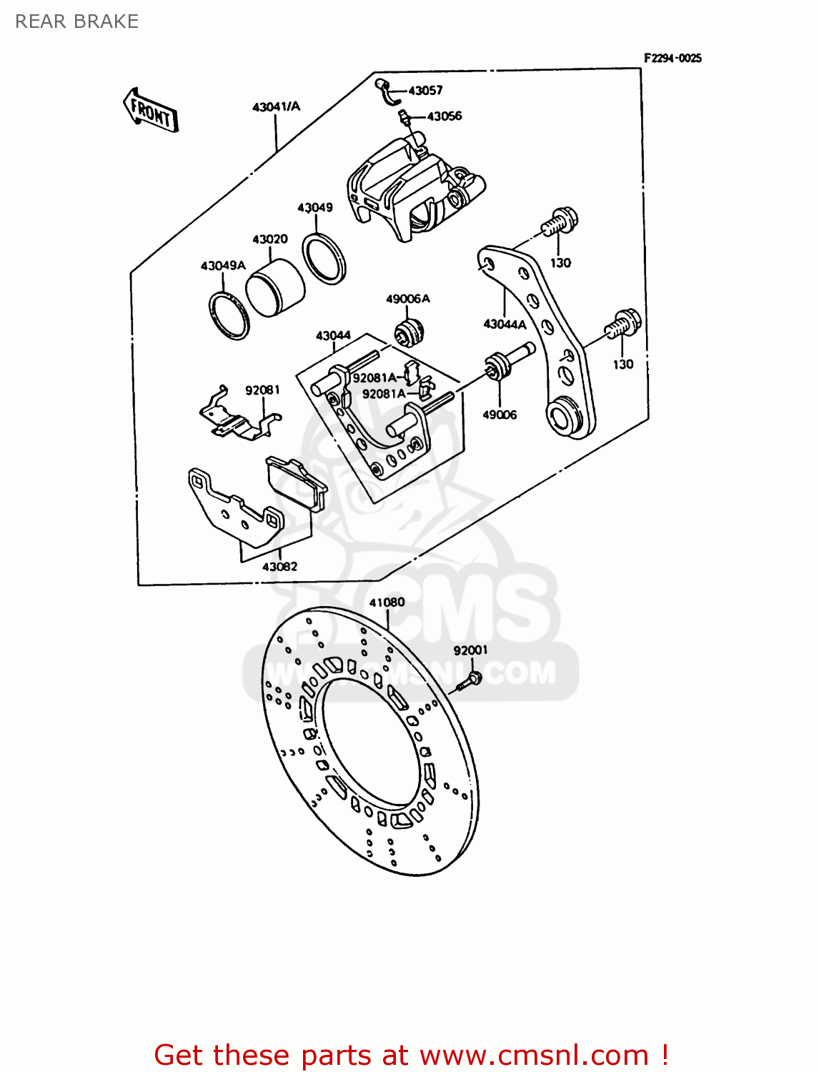 REAR BRAKE ZX550A4 GPZ550 1987 UNITED KINGDOM FG
