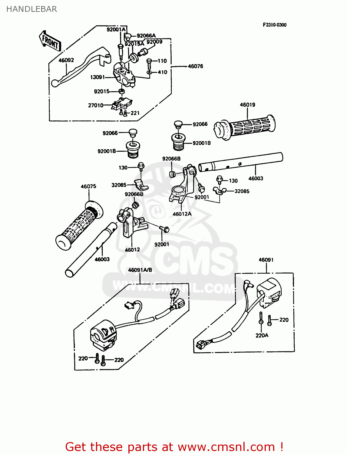 HANDLEBAR ZX550A4 GPZ550 1987 UNITED KINGDOM FG