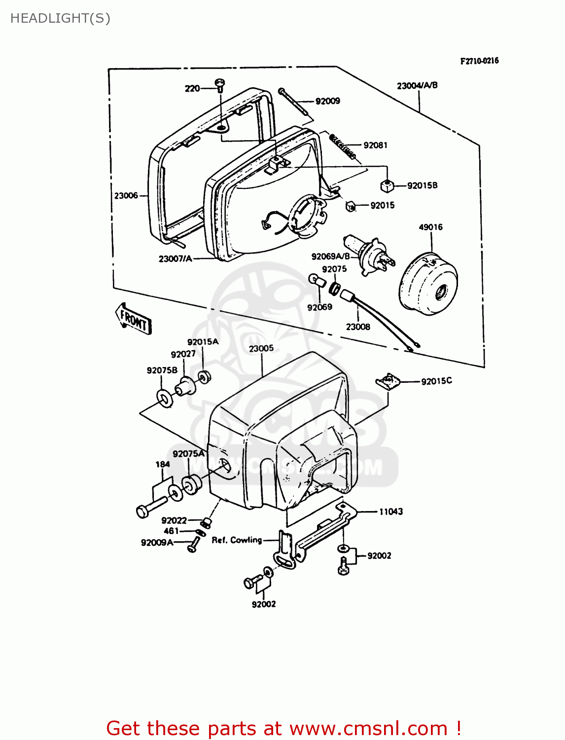 HEADLIGHT(S) ZX550A4 GPZ550 1987 UNITED KINGDOM FG