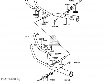 MUFFLER(S) - ZX550A4 GPZ550 1987 UNITED KINGDOM FG