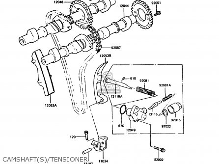 CAMSHAFT(S)/TENSIONER - ZX550A4 GPZ550 1987 UNITED KINGDOM FG