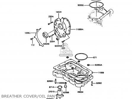 BREATHER COVER/OIL PAN - ZX550A4 GPZ550 1987 UNITED KINGDOM FG