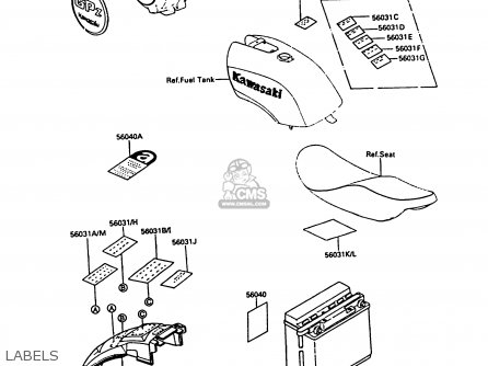 LABELS - ZX550A4 GPZ550 1987 UNITED KINGDOM FG