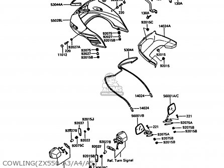 COWLING(ZX550-A3/A4/A5) - ZX550A4 GPZ550 1987 UNITED KINGDOM FG