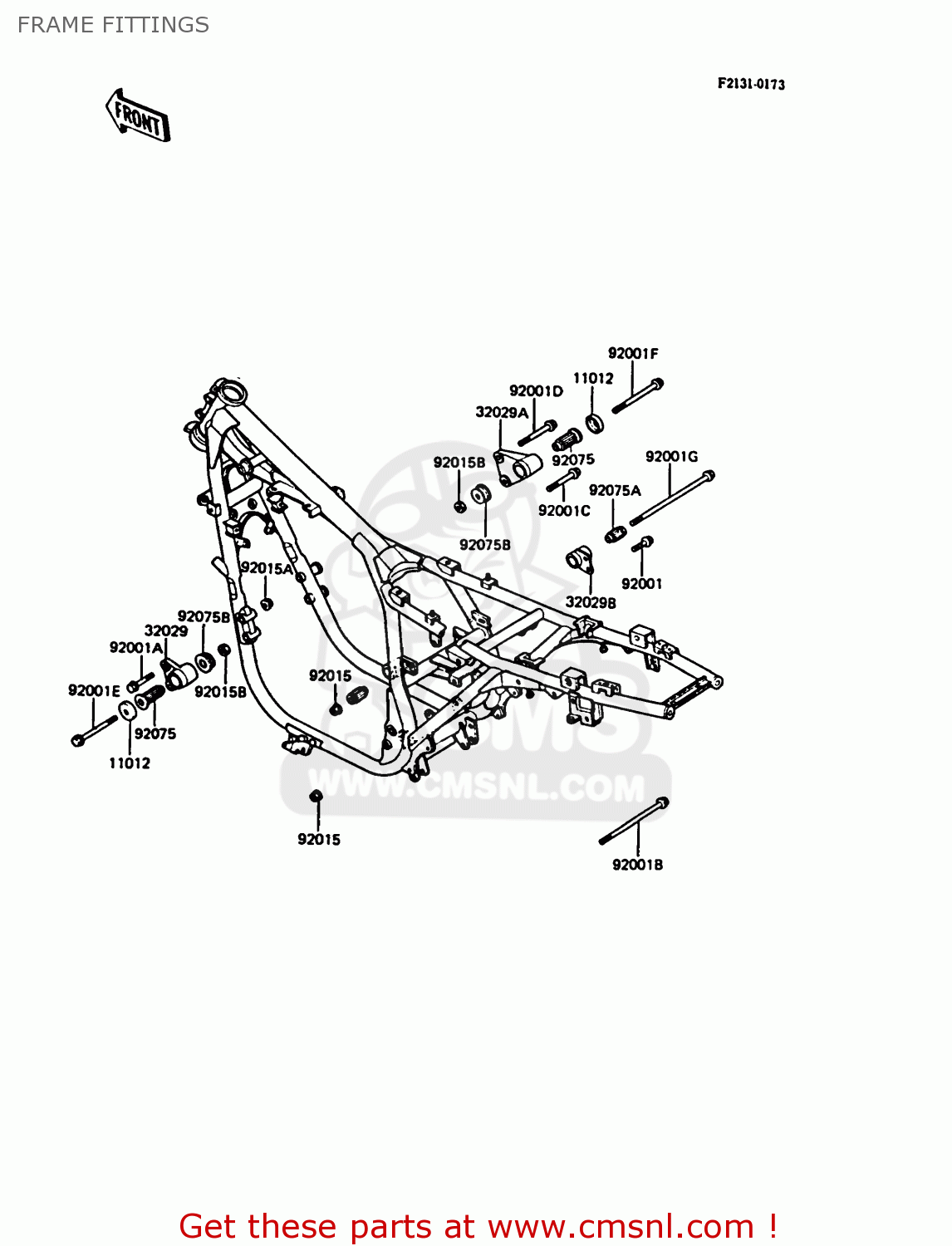 FRAME FITTINGS ZX550A5 GPZ550 1988 EUROPE FG GR