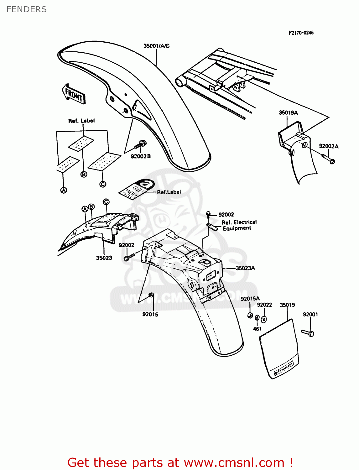 FENDERS ZX550A5 GPZ550 1988 EUROPE FG GR