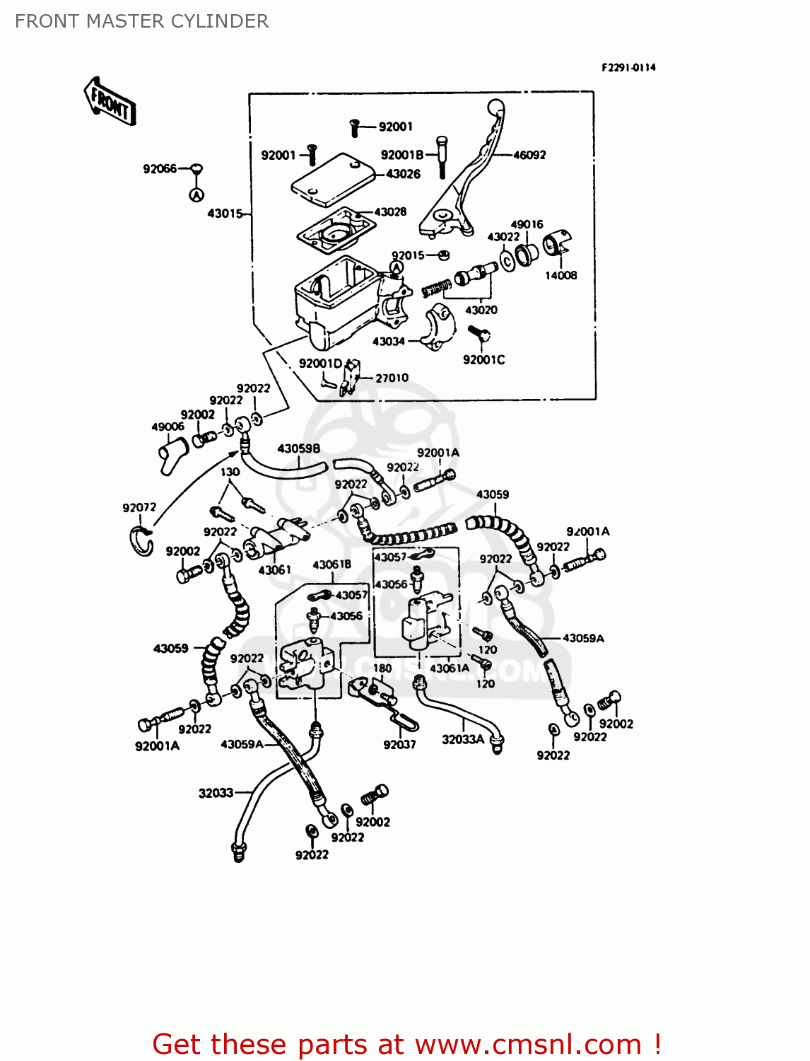 FRONT MASTER CYLINDER ZX550A5 GPZ550 1988 EUROPE FG GR
