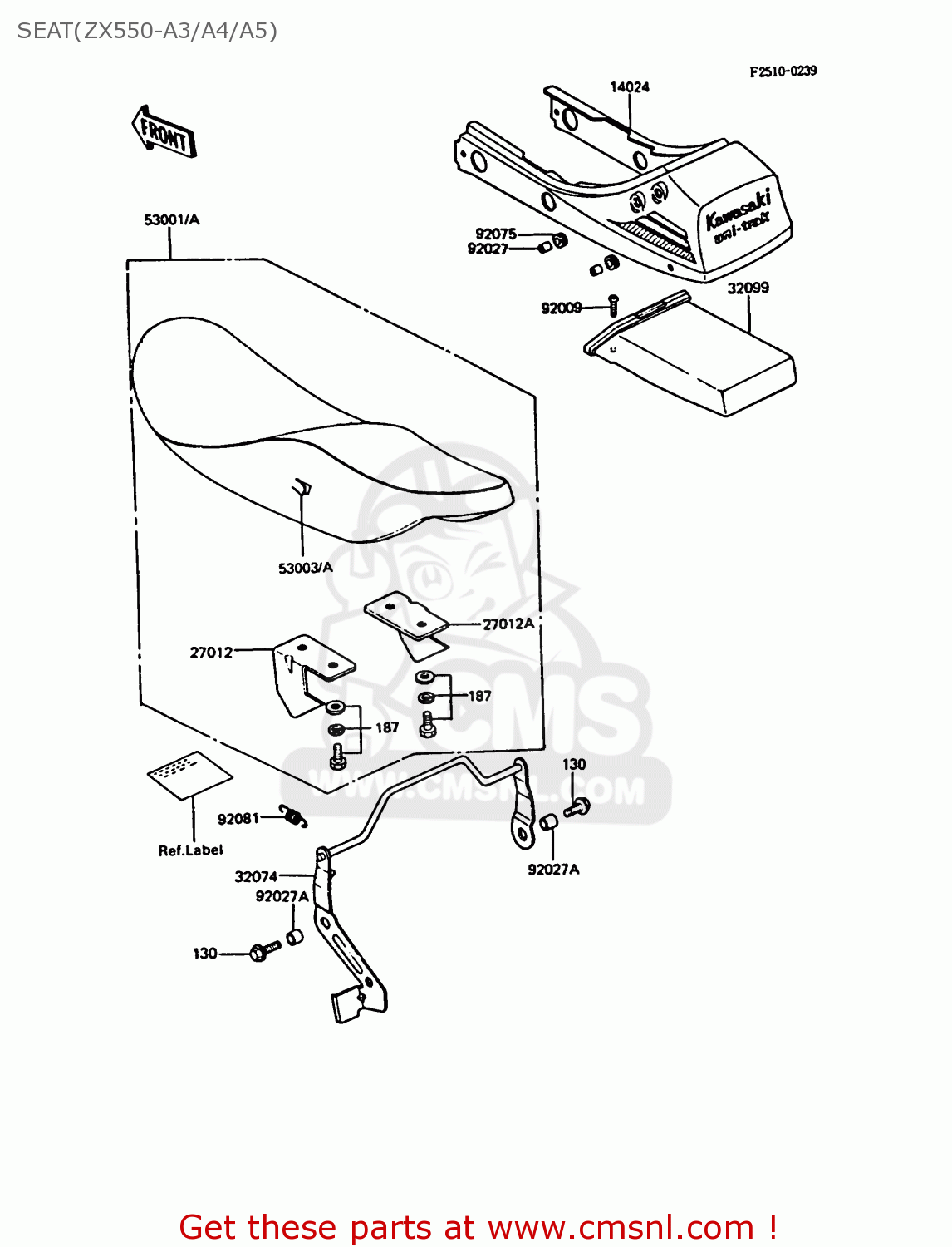 SEAT(ZX550-A3/A4/A5) ZX550A5 GPZ550 1988 EUROPE FG GR