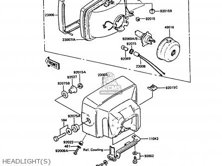HEADLIGHT(S) - ZX550A5 GPZ550 1988 EUROPE FG GR