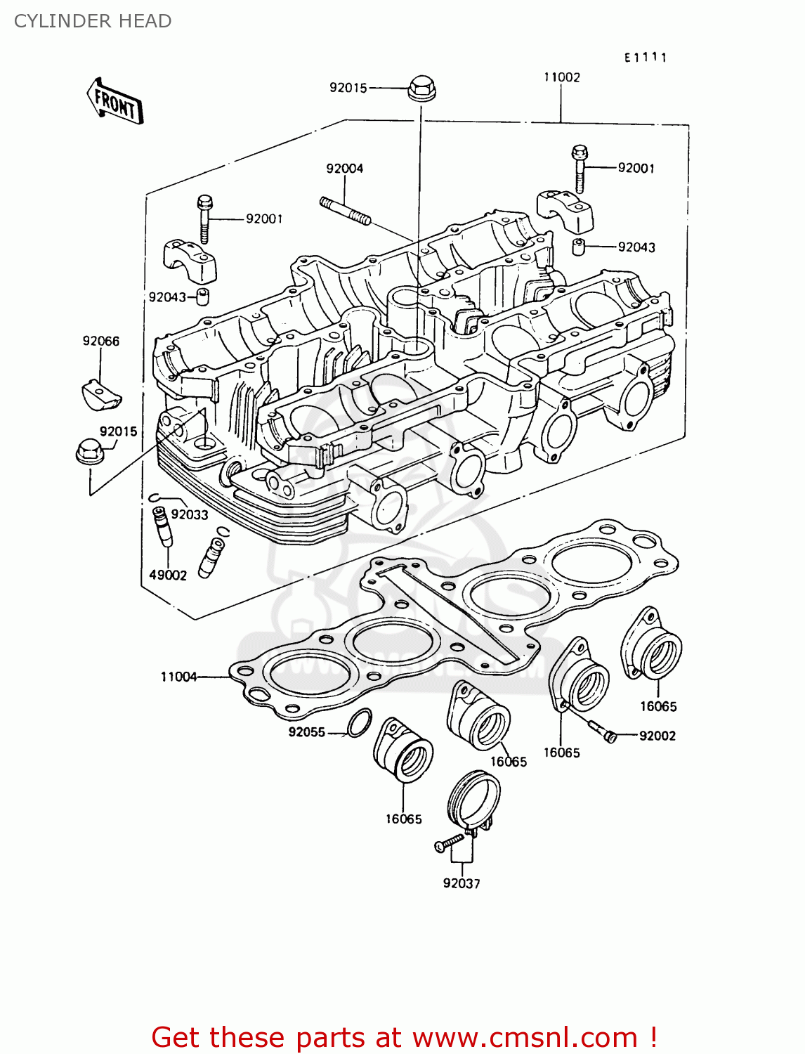 CYLINDER HEAD ZX550A6 GPZ550 1989 FG