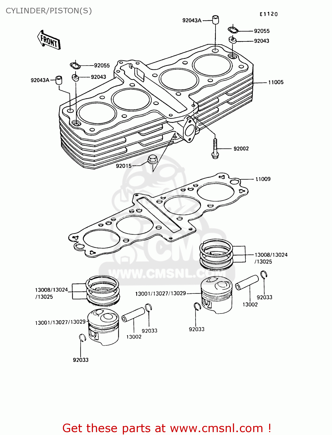 CYLINDER/PISTON(S) ZX550A6 GPZ550 1989 FG