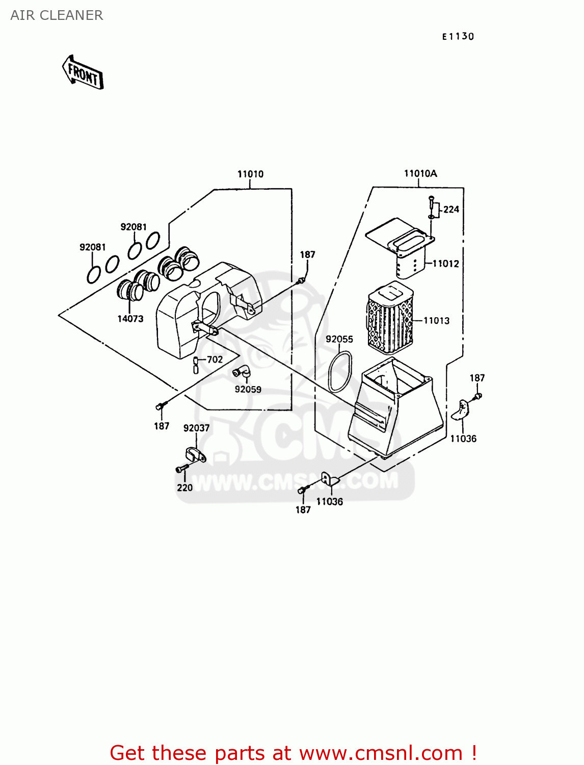 AIR CLEANER ZX550A6 GPZ550 1989 FG