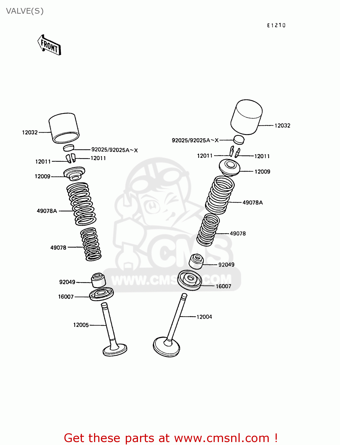 VALVE(S) ZX550A6 GPZ550 1989 FG