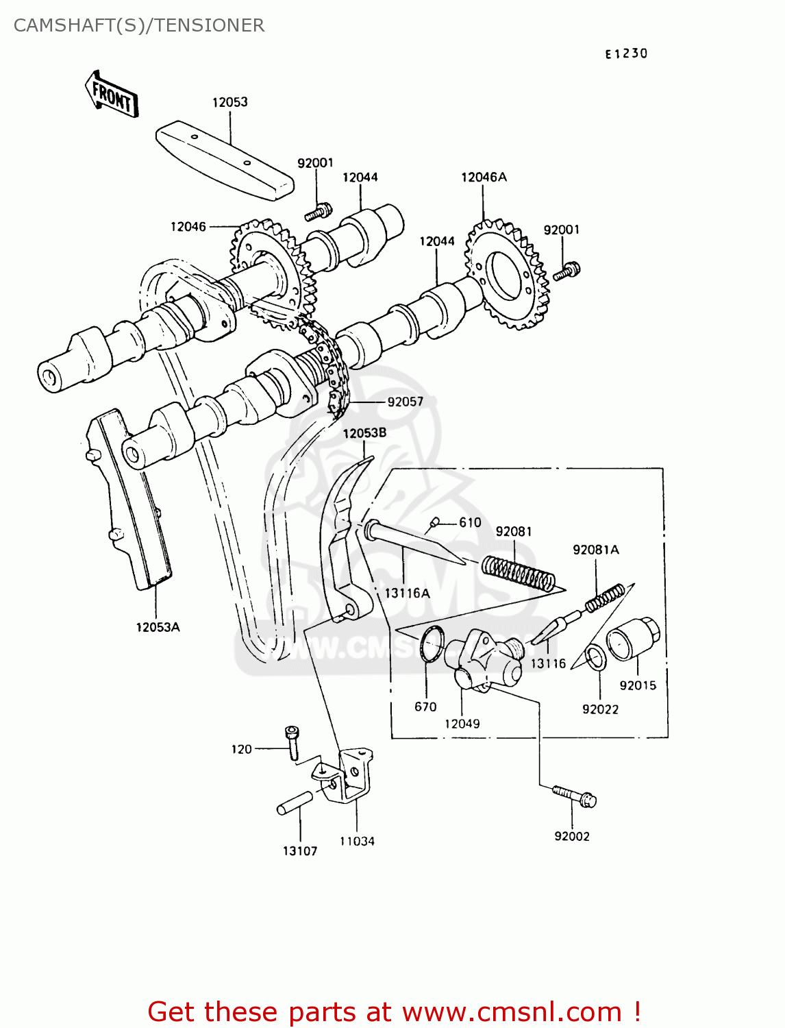 CAMSHAFT(S)/TENSIONER ZX550A6 GPZ550 1989 FG