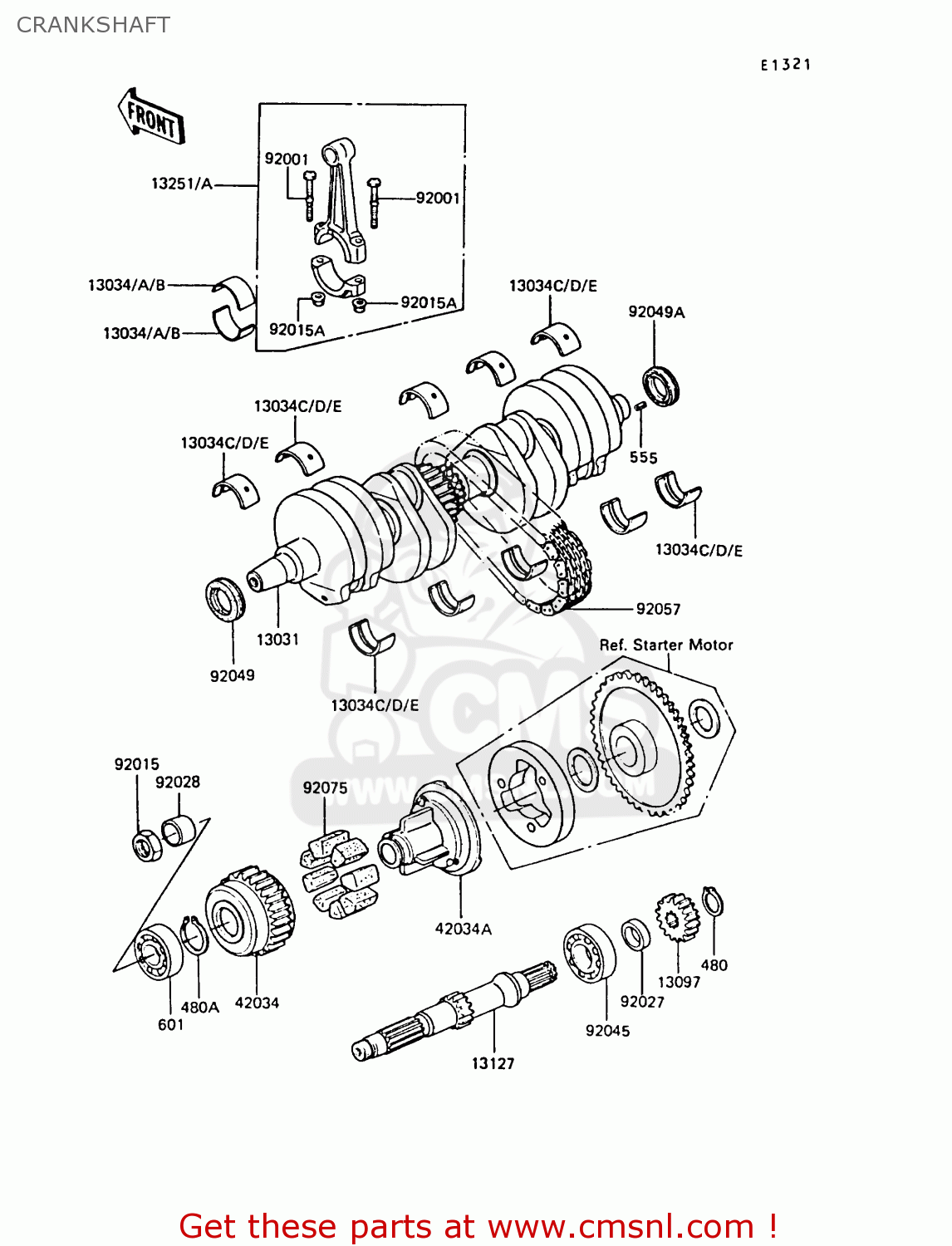 CRANKSHAFT ZX550A6 GPZ550 1989 FG