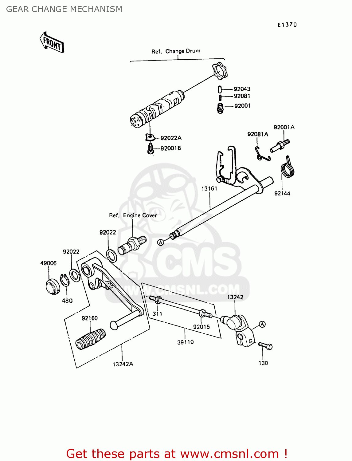 GEAR CHANGE MECHANISM ZX550A6 GPZ550 1989 FG