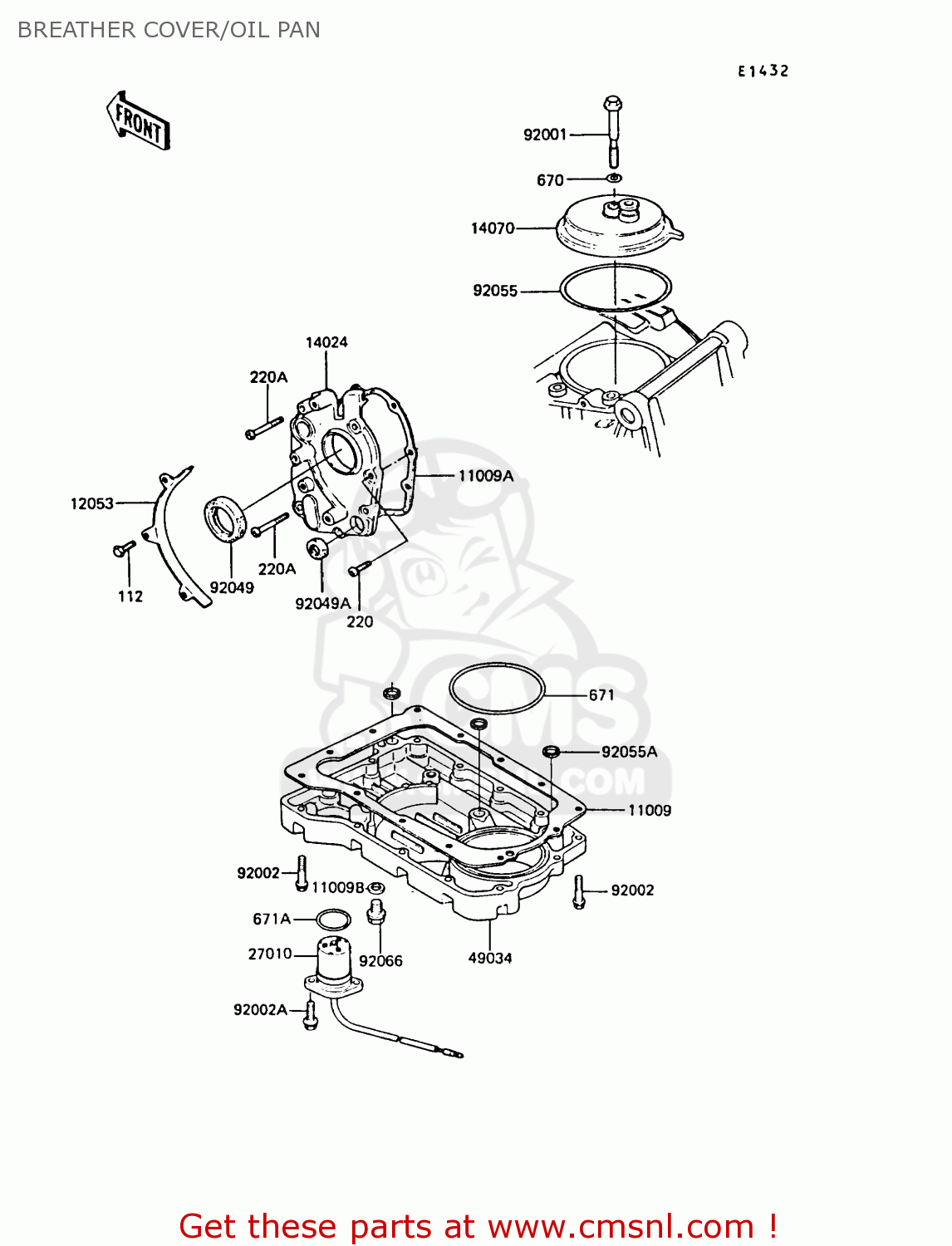 BREATHER COVER/OIL PAN ZX550A6 GPZ550 1989 FG