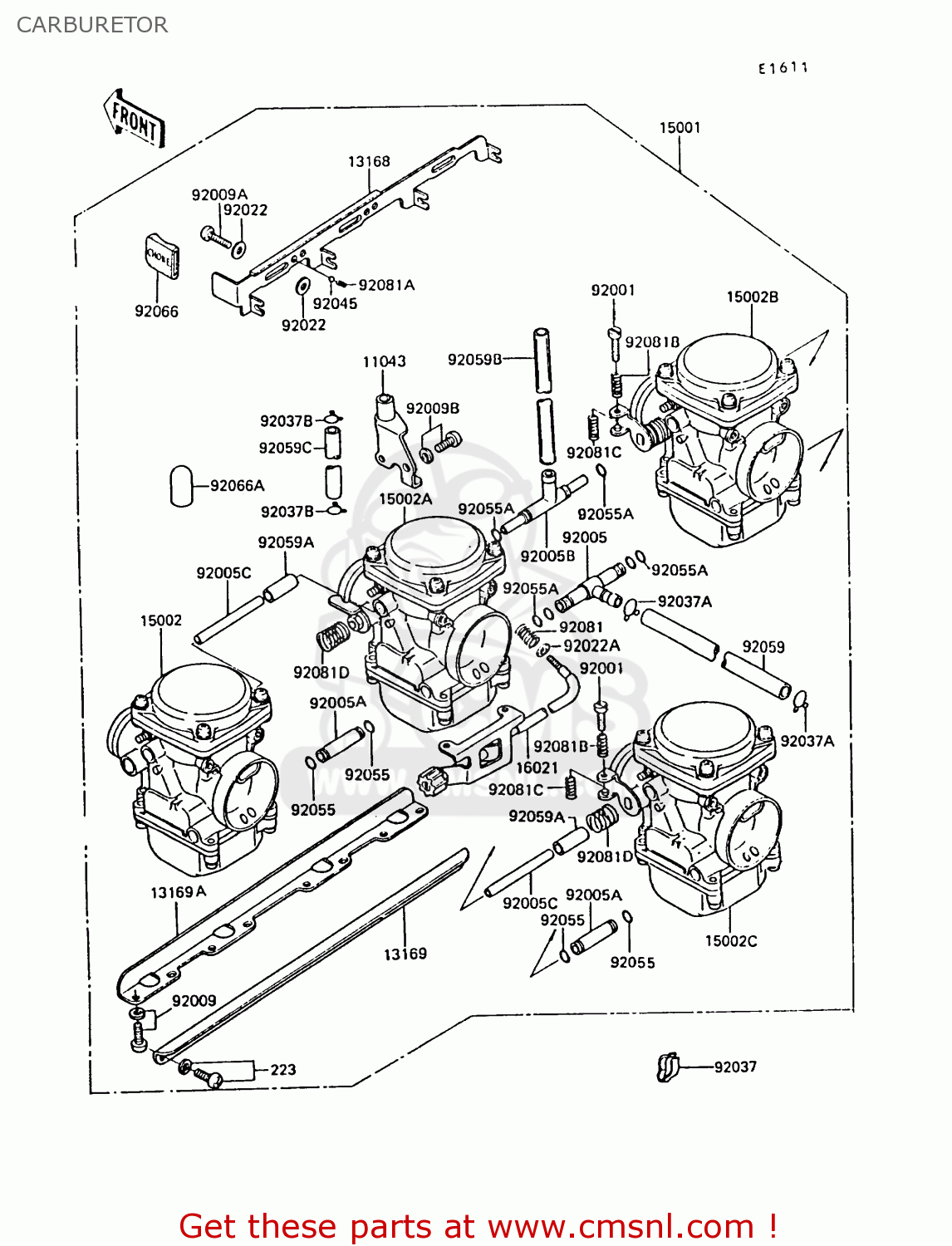 CARBURETOR ZX550A6 GPZ550 1989 FG