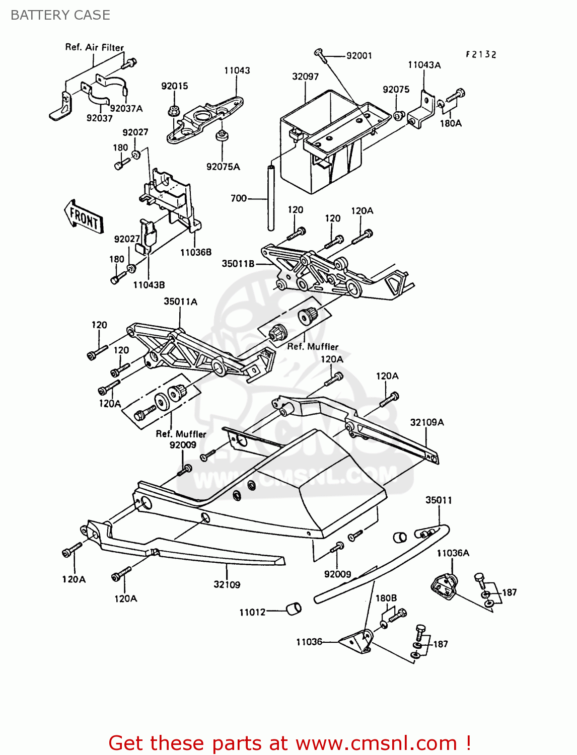 BATTERY CASE ZX550A6 GPZ550 1989 FG