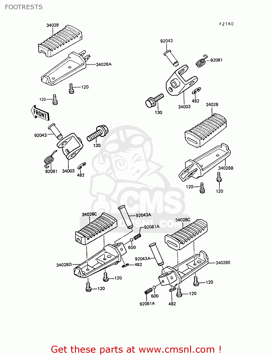 FOOTRESTS ZX550A6 GPZ550 1989 FG