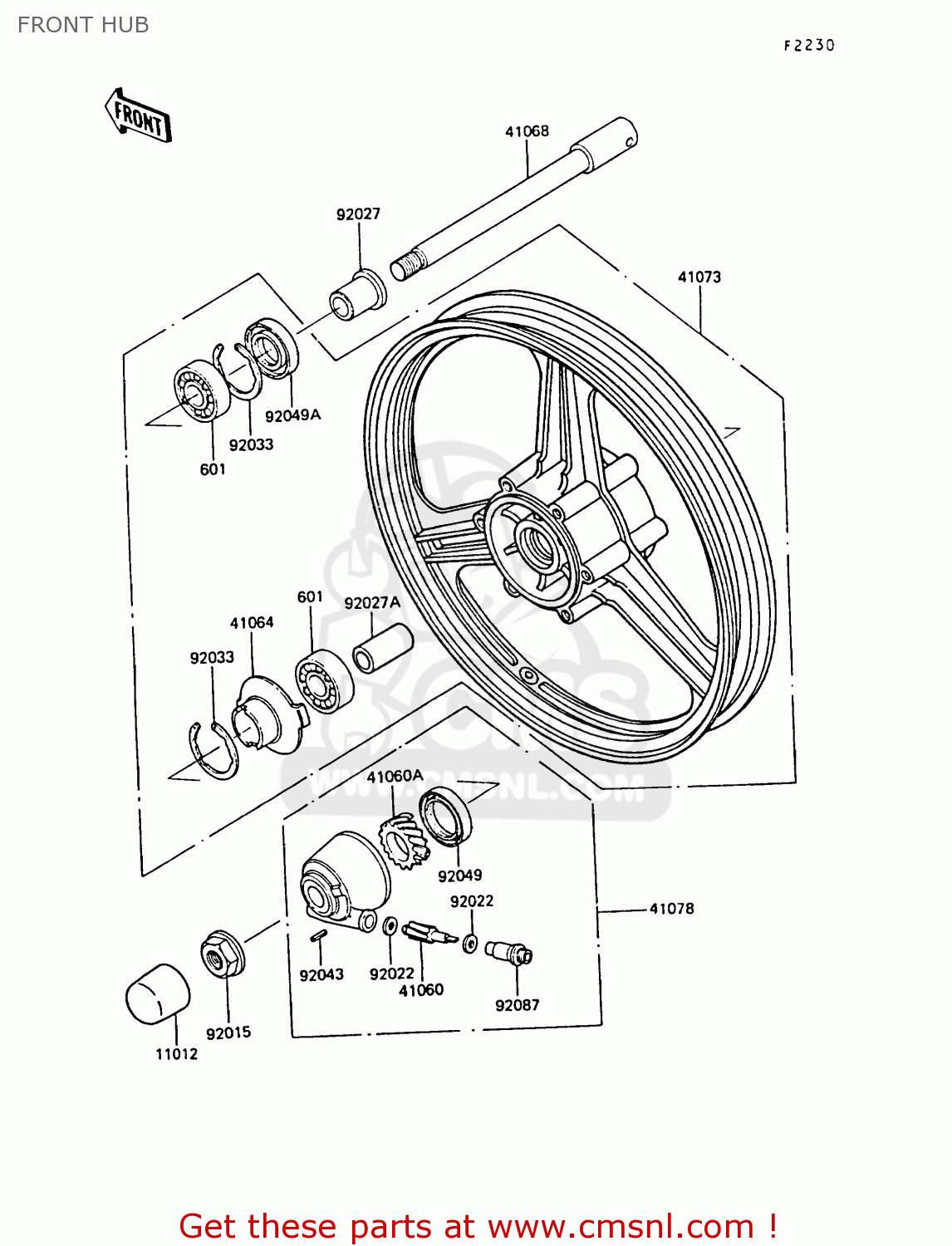 FRONT HUB ZX550A6 GPZ550 1989 FG