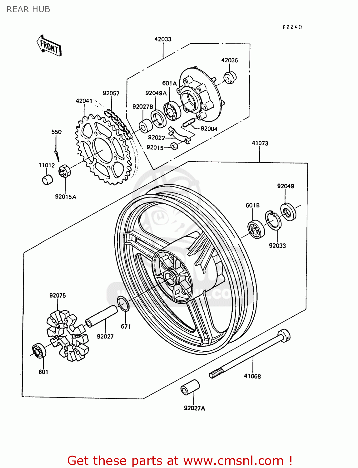 REAR HUB ZX550A6 GPZ550 1989 FG