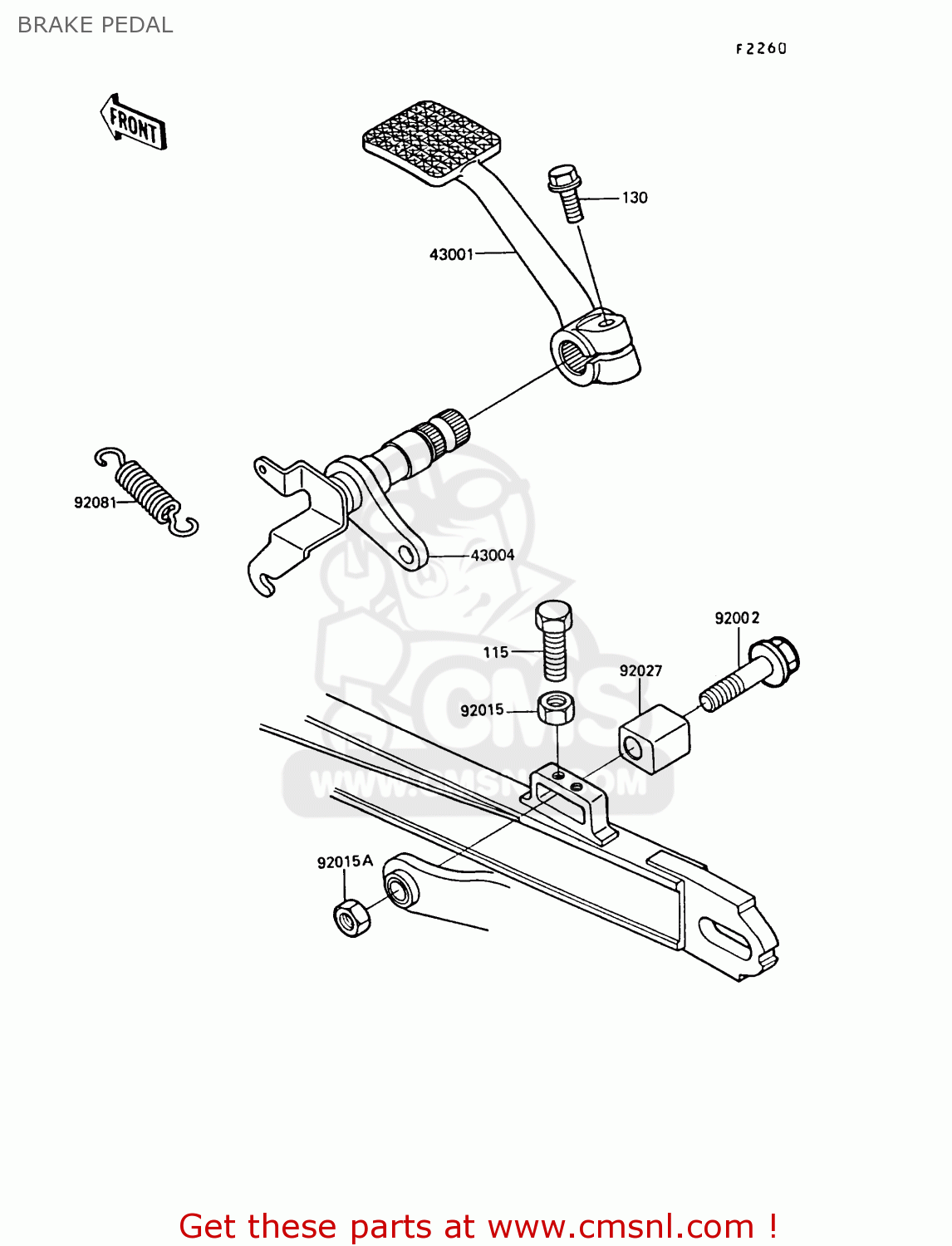 BRAKE PEDAL ZX550A6 GPZ550 1989 FG