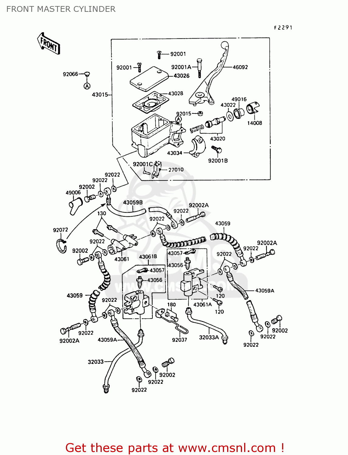 FRONT MASTER CYLINDER ZX550A6 GPZ550 1989 FG