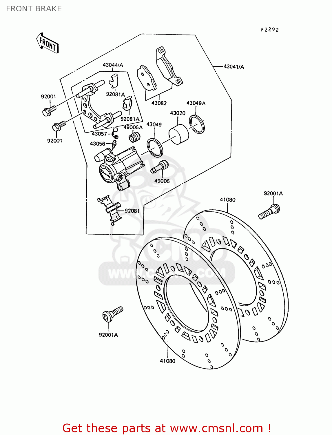 FRONT BRAKE ZX550A6 GPZ550 1989 FG