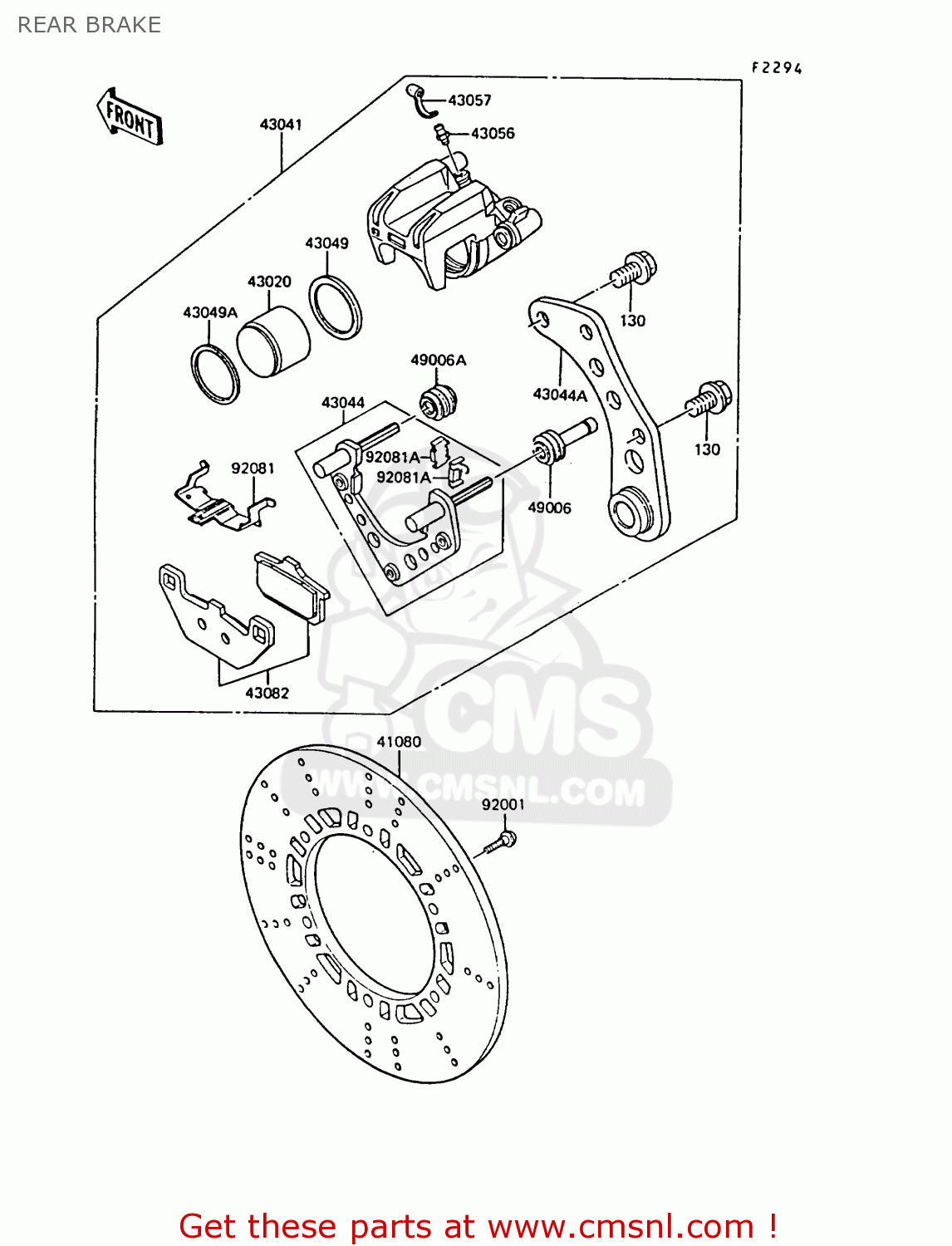 REAR BRAKE ZX550A6 GPZ550 1989 FG
