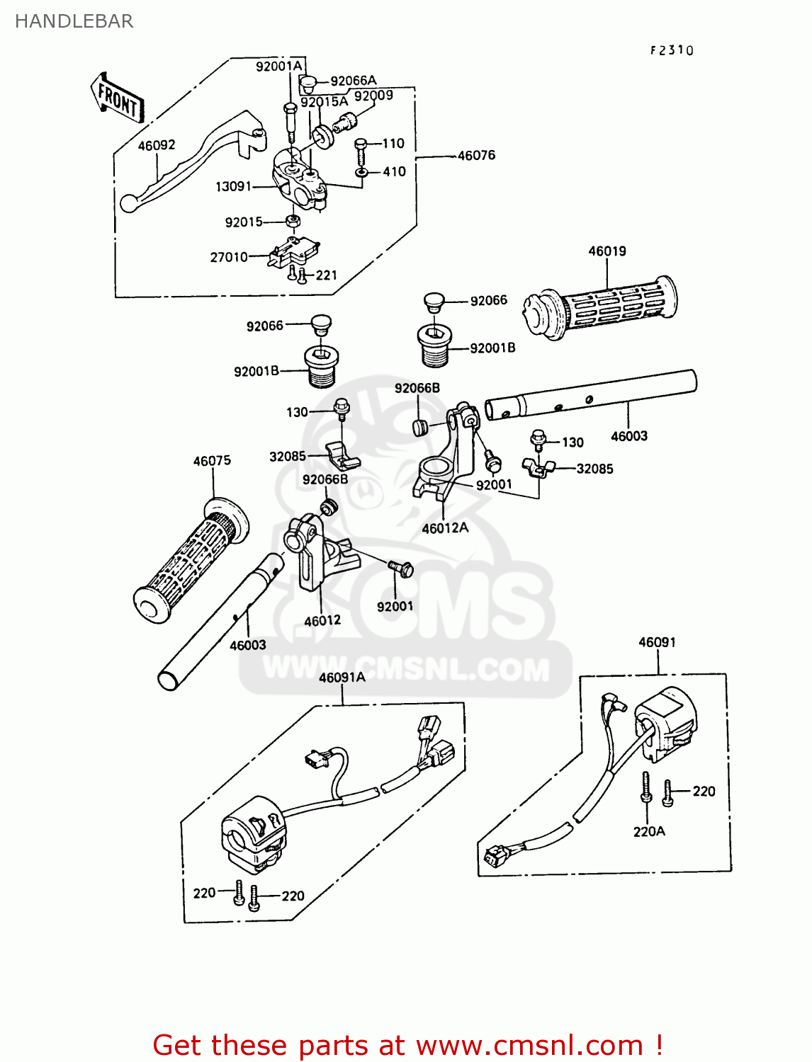 HANDLEBAR ZX550A6 GPZ550 1989 FG