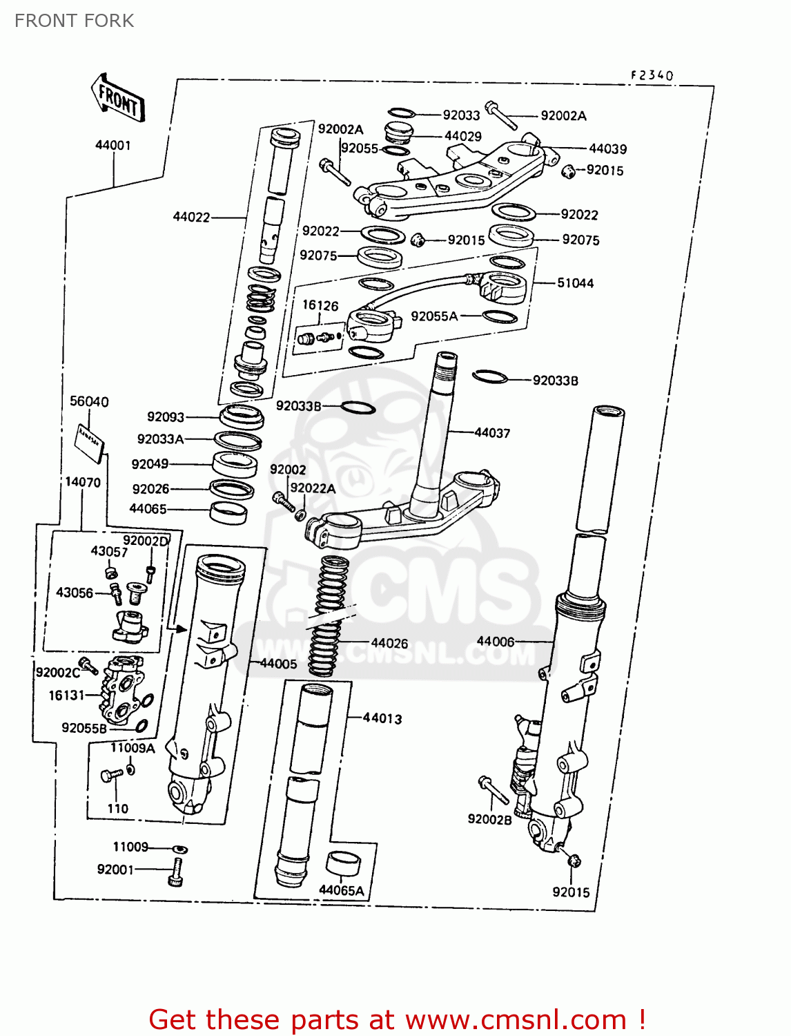 FRONT FORK ZX550A6 GPZ550 1989 FG
