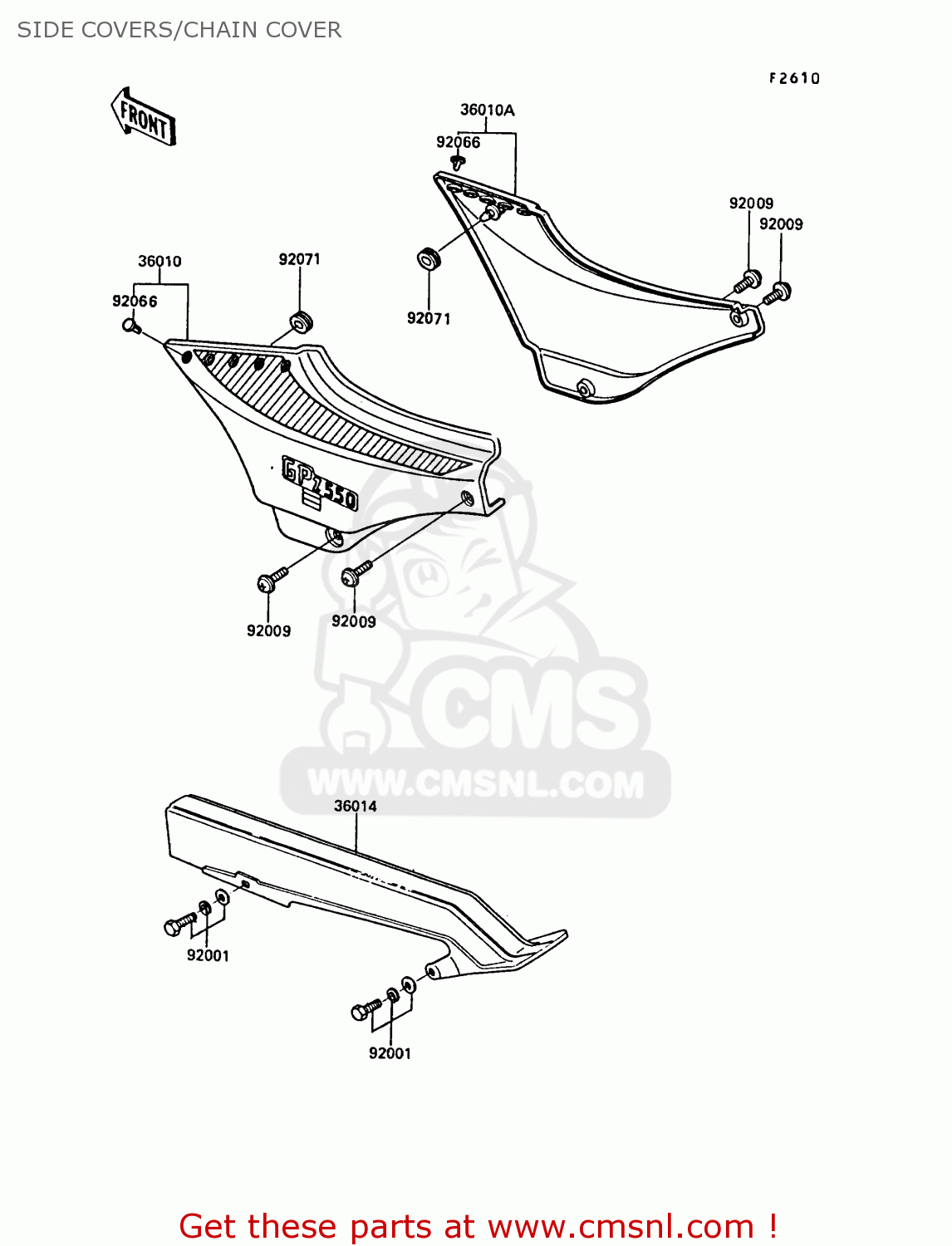 SIDE COVERS/CHAIN COVER ZX550A6 GPZ550 1989 FG