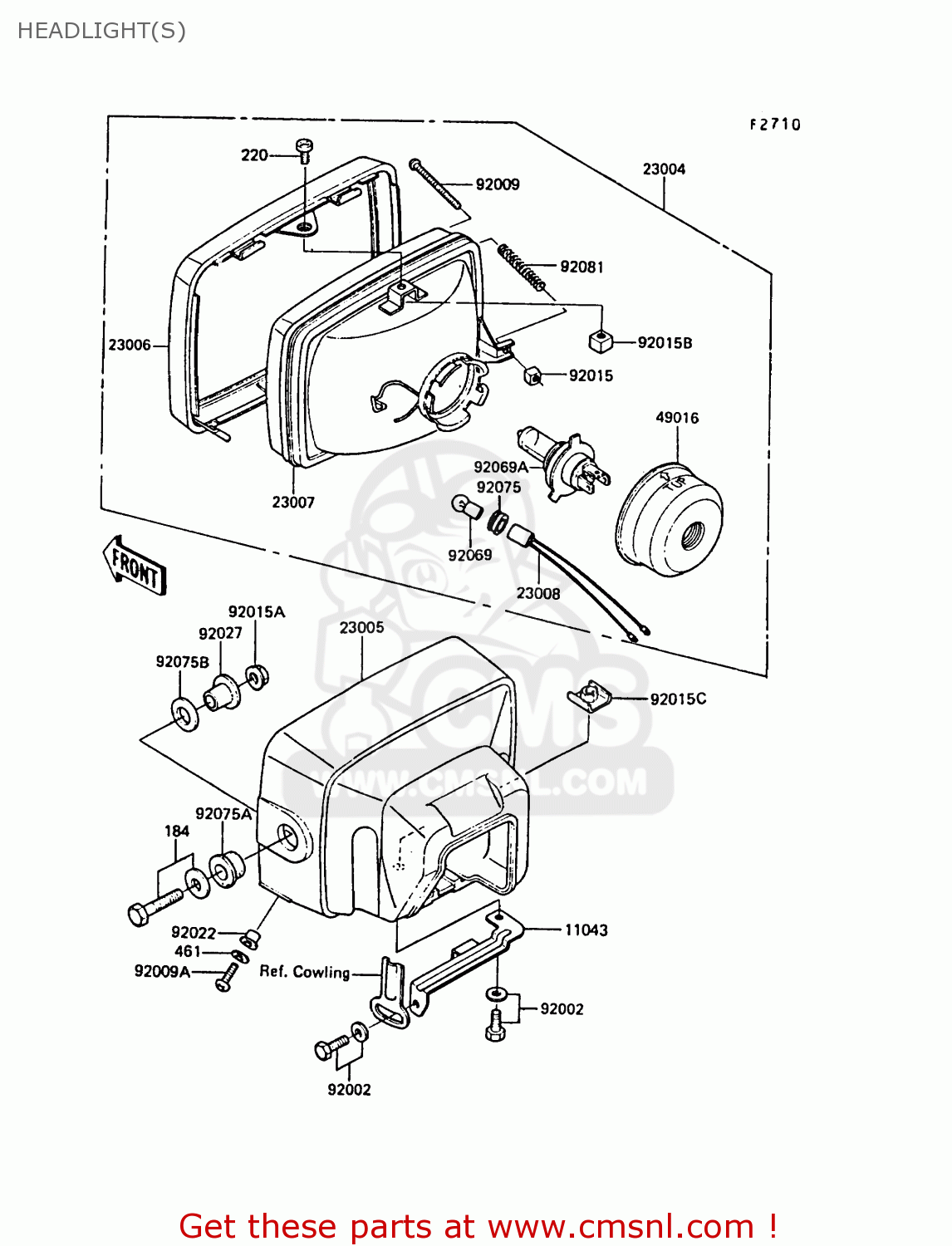 HEADLIGHT(S) ZX550A6 GPZ550 1989 FG