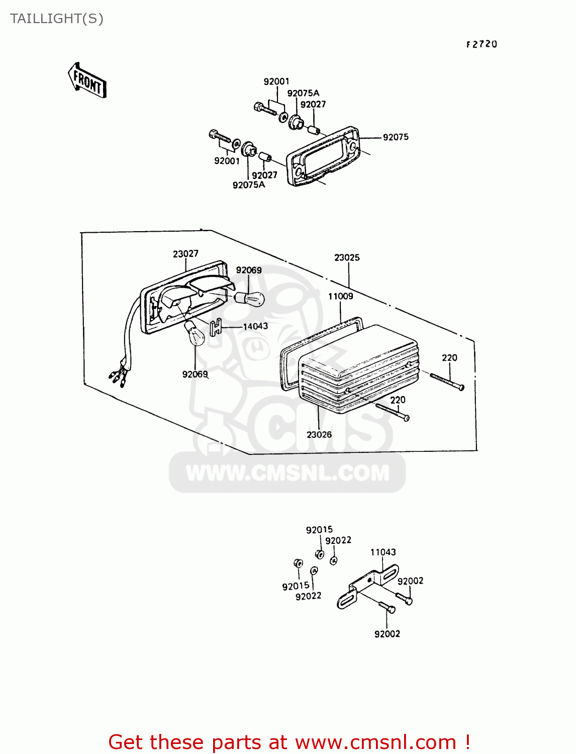 TAILLIGHT(S) ZX550A6 GPZ550 1989 FG