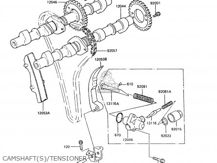CAMSHAFT(S)/TENSIONER - ZX550A6 GPZ550 1989 FG