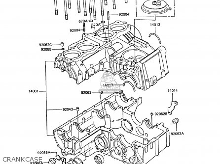 CRANKCASE - ZX550A6 GPZ550 1989 FG
