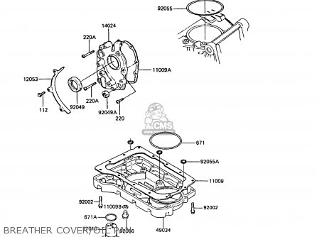 BREATHER COVER/OIL PAN - ZX550A6 GPZ550 1989 FG